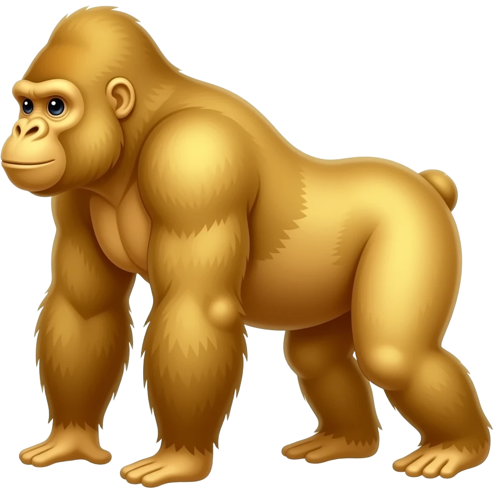 Gold 🦍 with body showing emoji