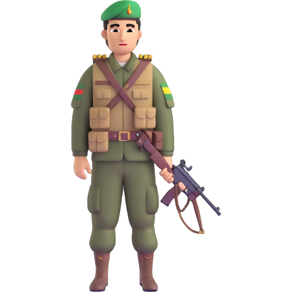 Kurdish Peshmerga fighter with traditional clothing emoji
