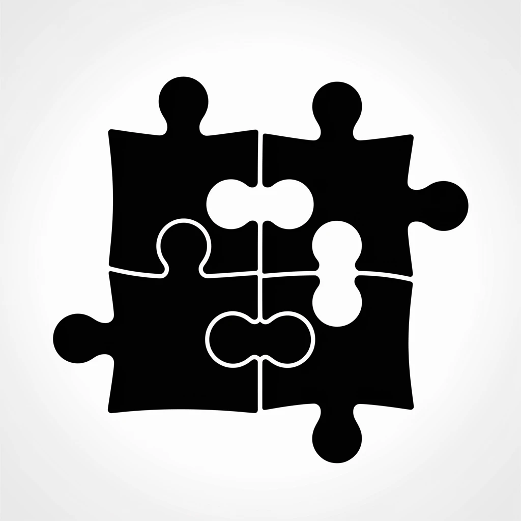 Puzzle icon black silhouette emoji