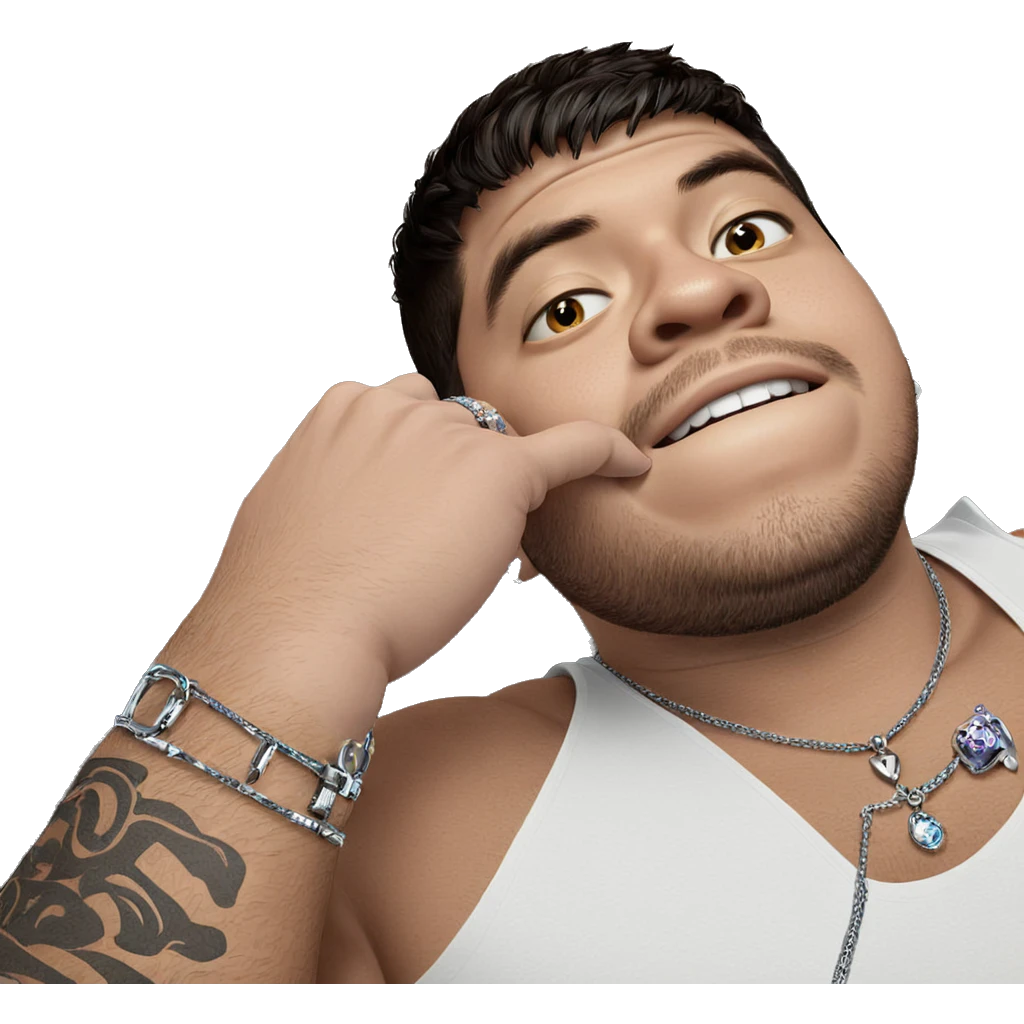 male portrait with jewelry emoji