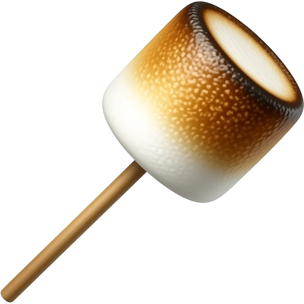 roasted marshmallow on a longer stick emoji