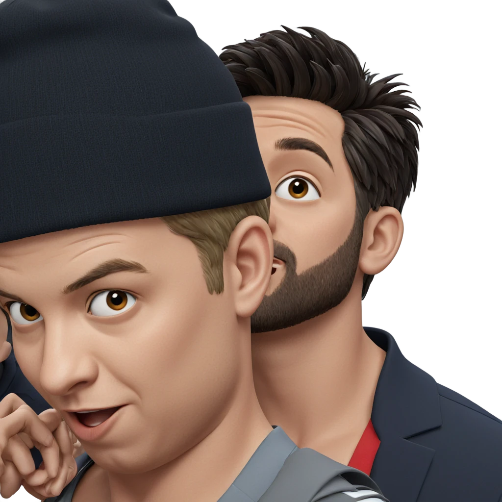 two boys in stylish attire emoji