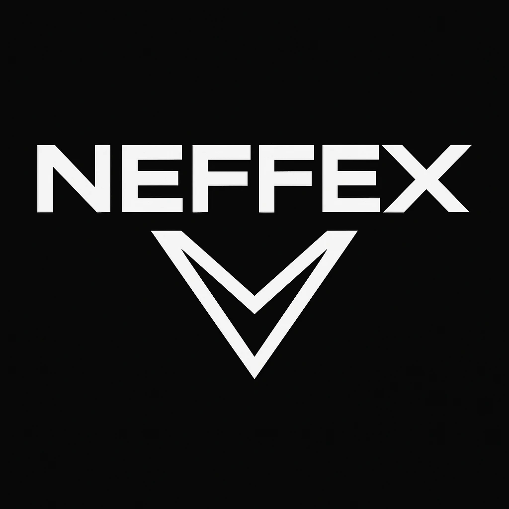 Refine the modern and edgy logo for Neffex group with sharper typography and darker accents emoji