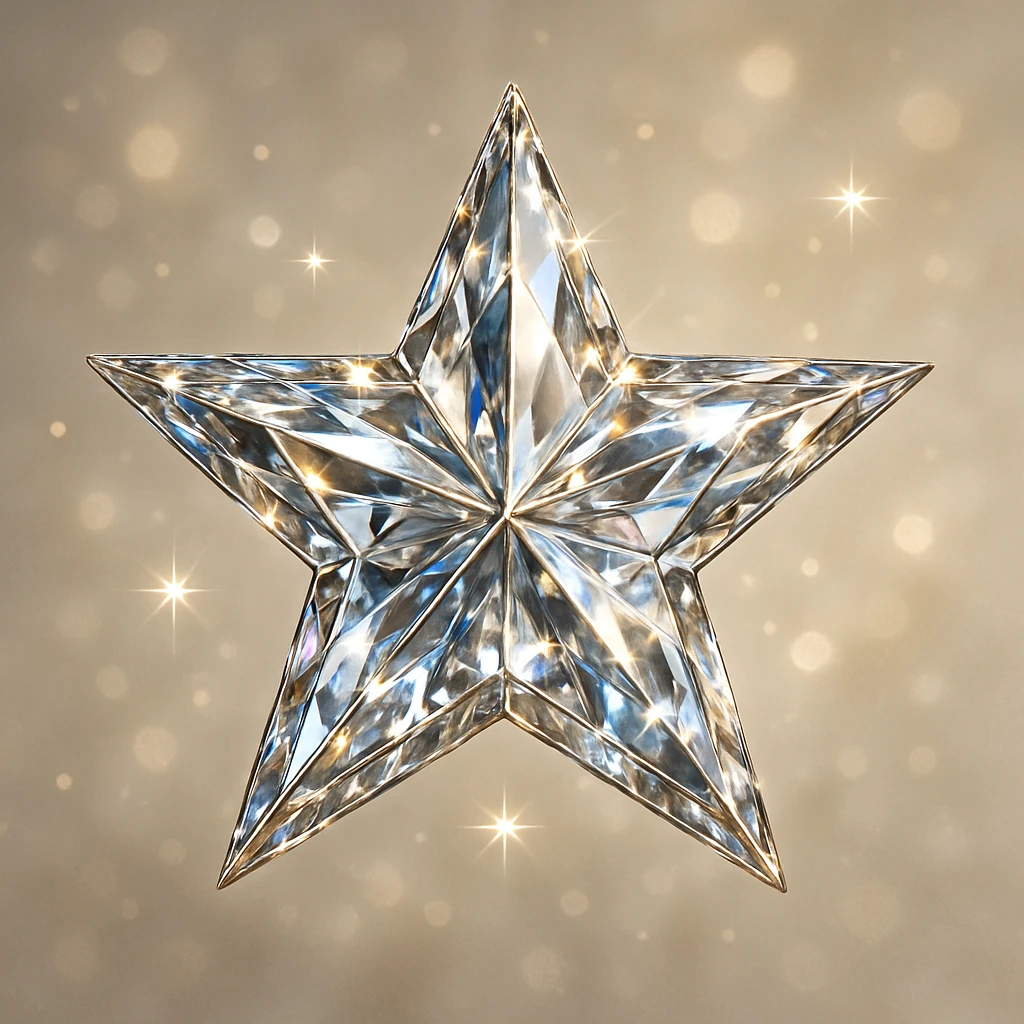star with a crystal texture, glamorous and stylish emoji