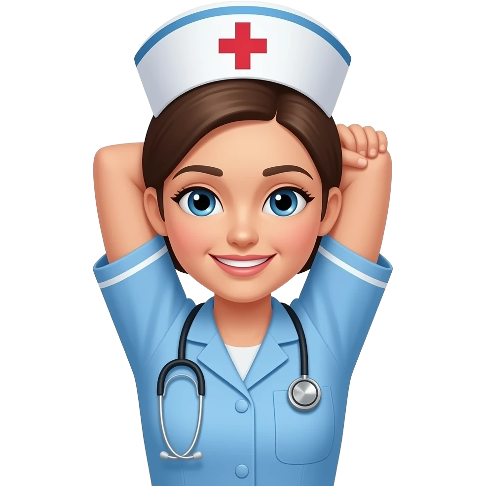 Female Nurse stretching emoji