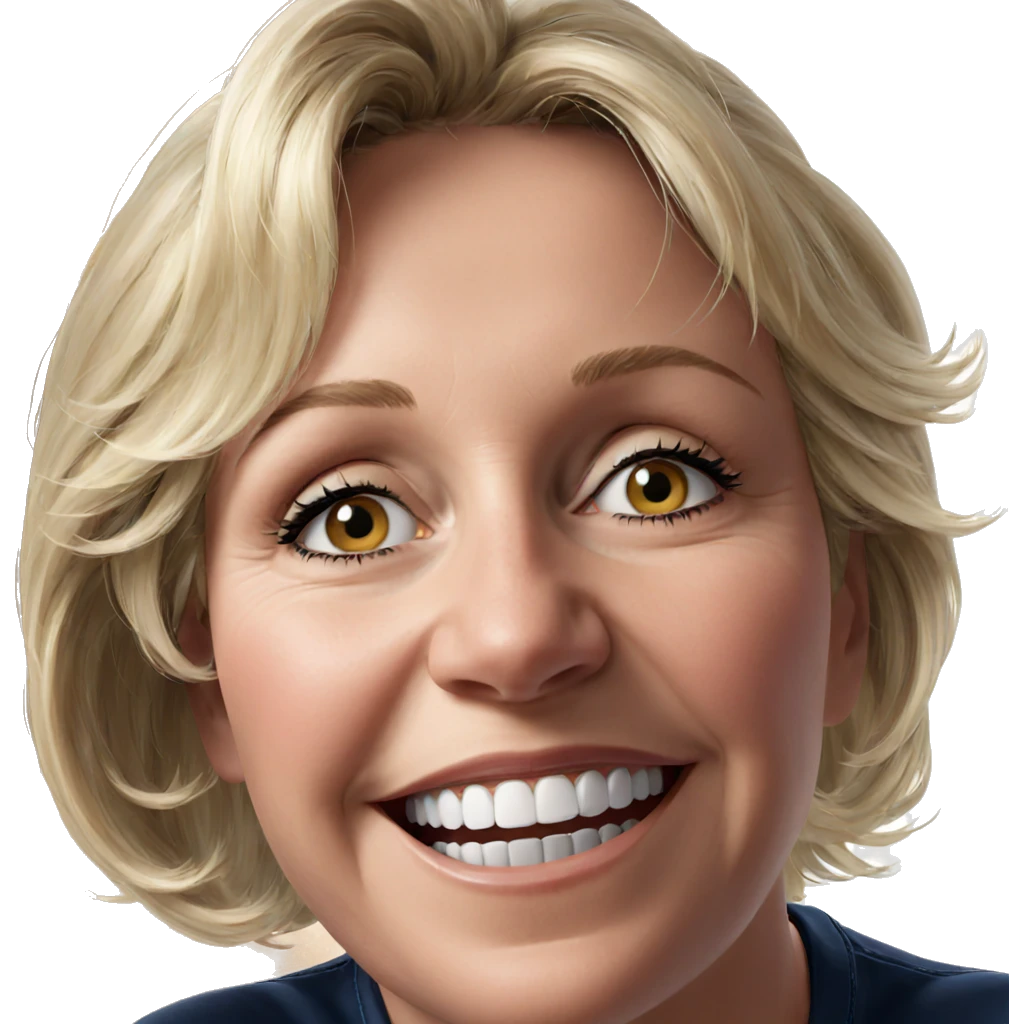 smiling blonde girl portrait emoji