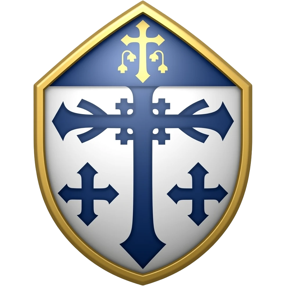 Bishop emblem with a touch of dark blue emoji