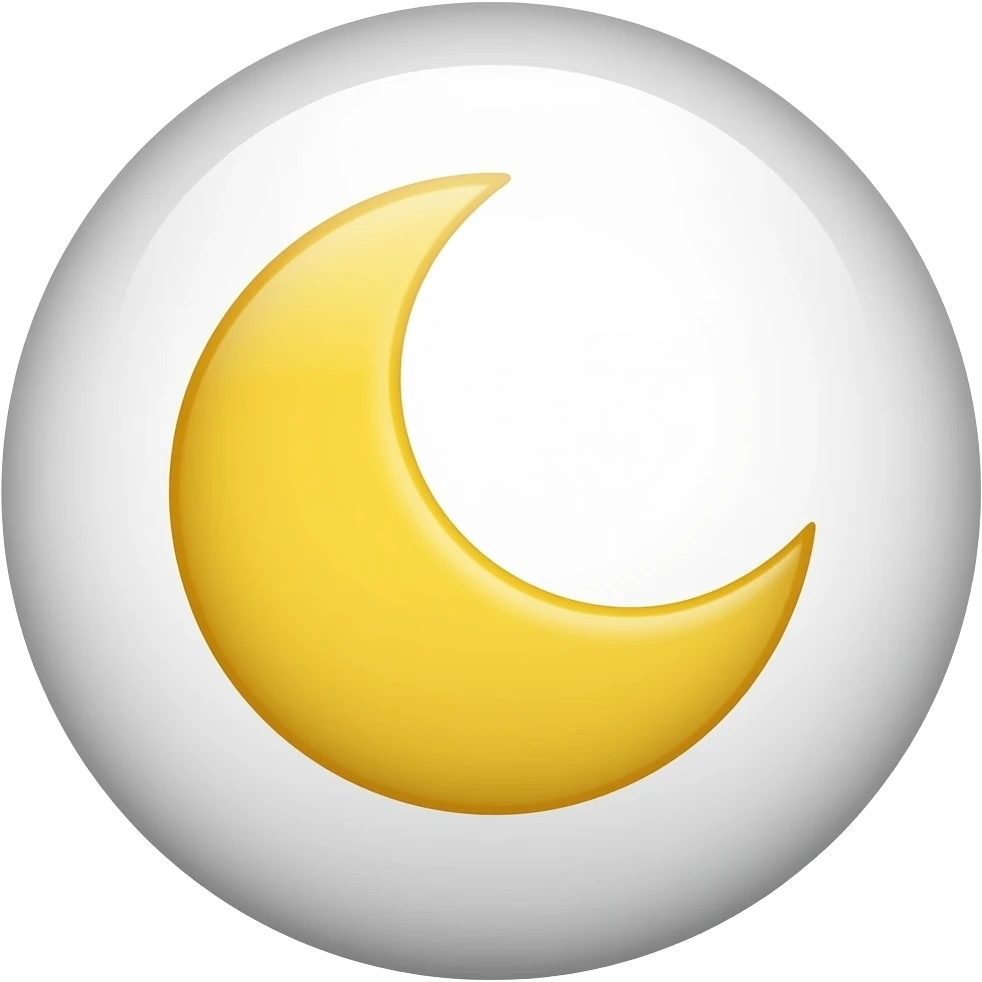 pilule ronde blanche, avec cartier de lune jaune au milieu emoji