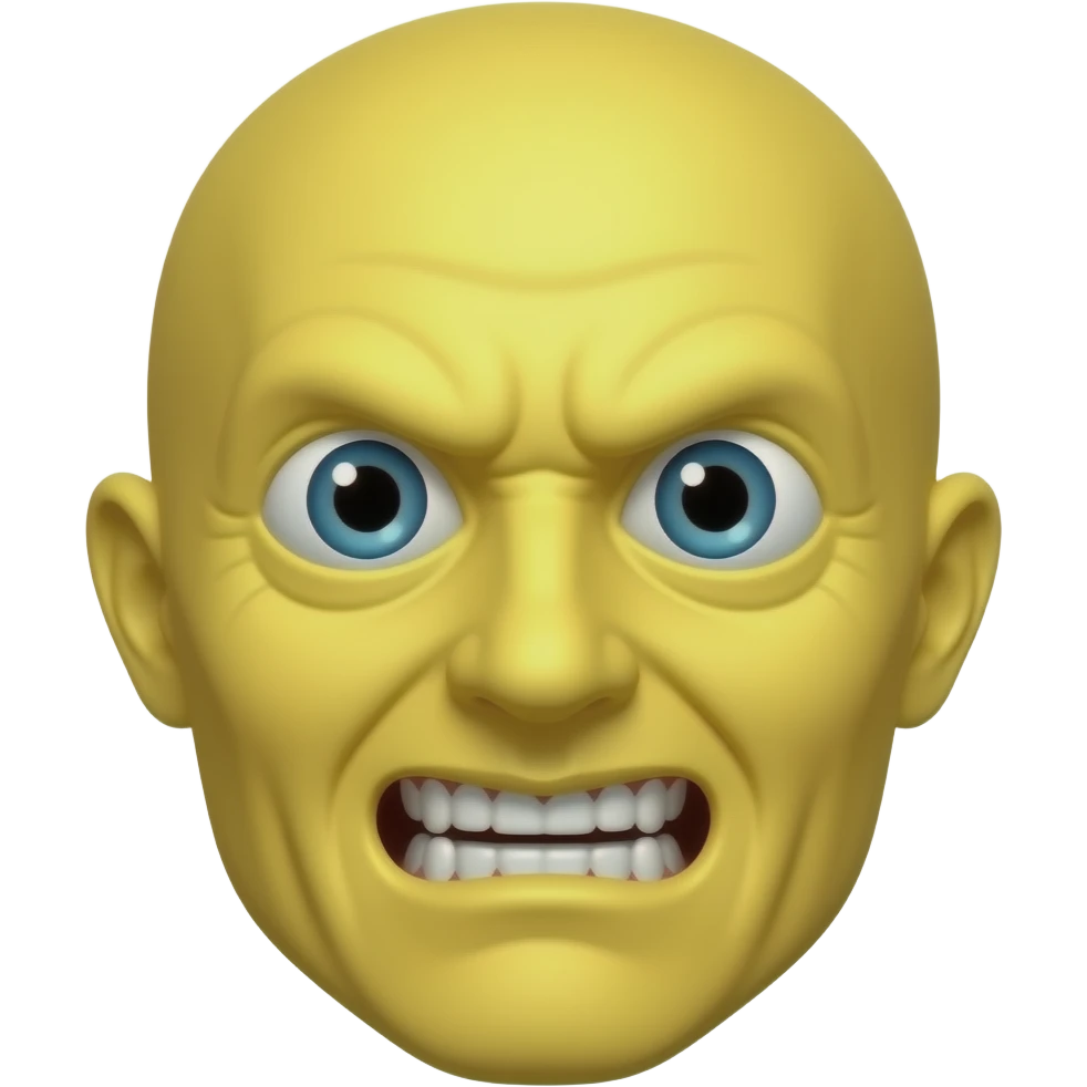 a classic yellow emoji making the most horrifying unnervingly unthinkable horror's of a expression emoji