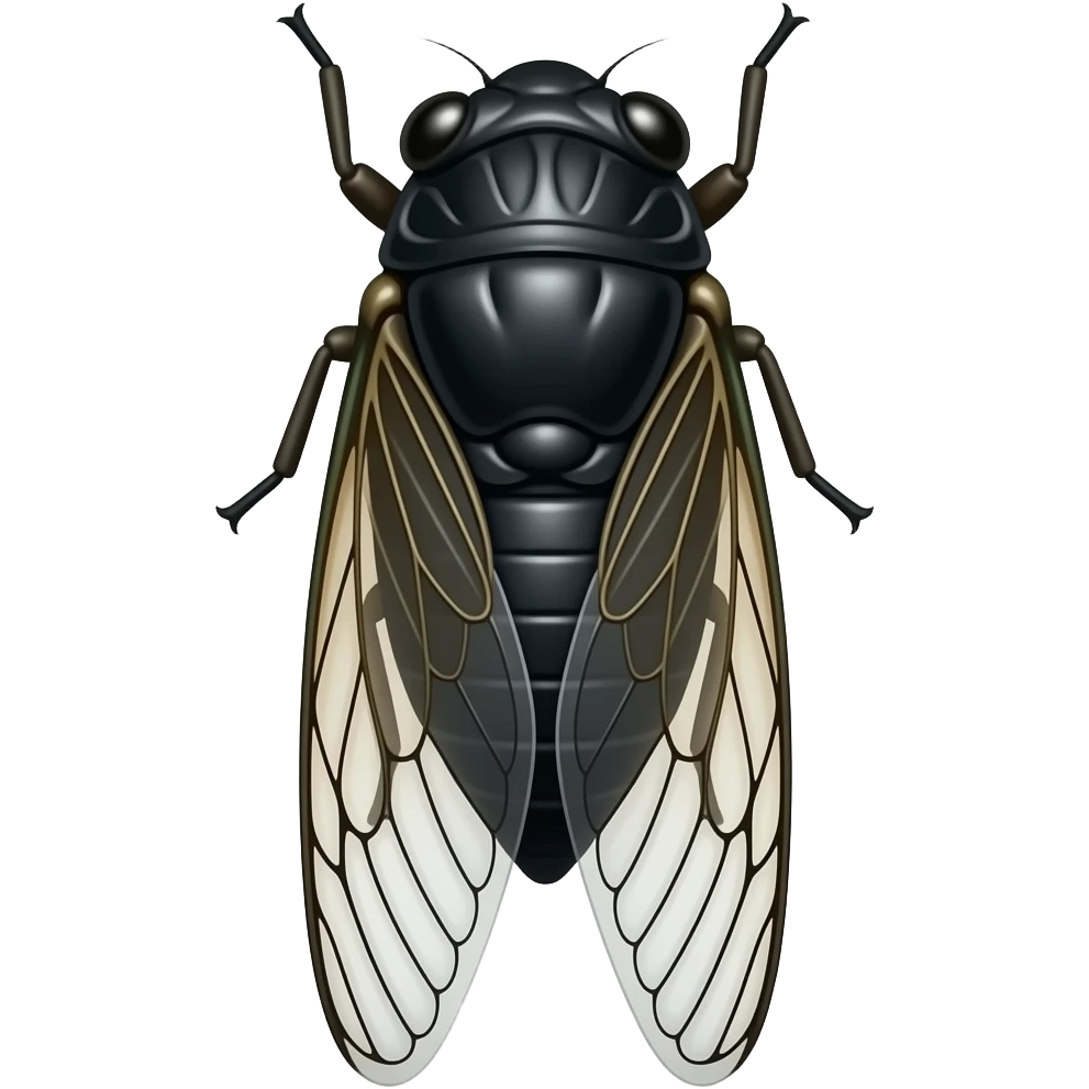 black cicada, side view emoji