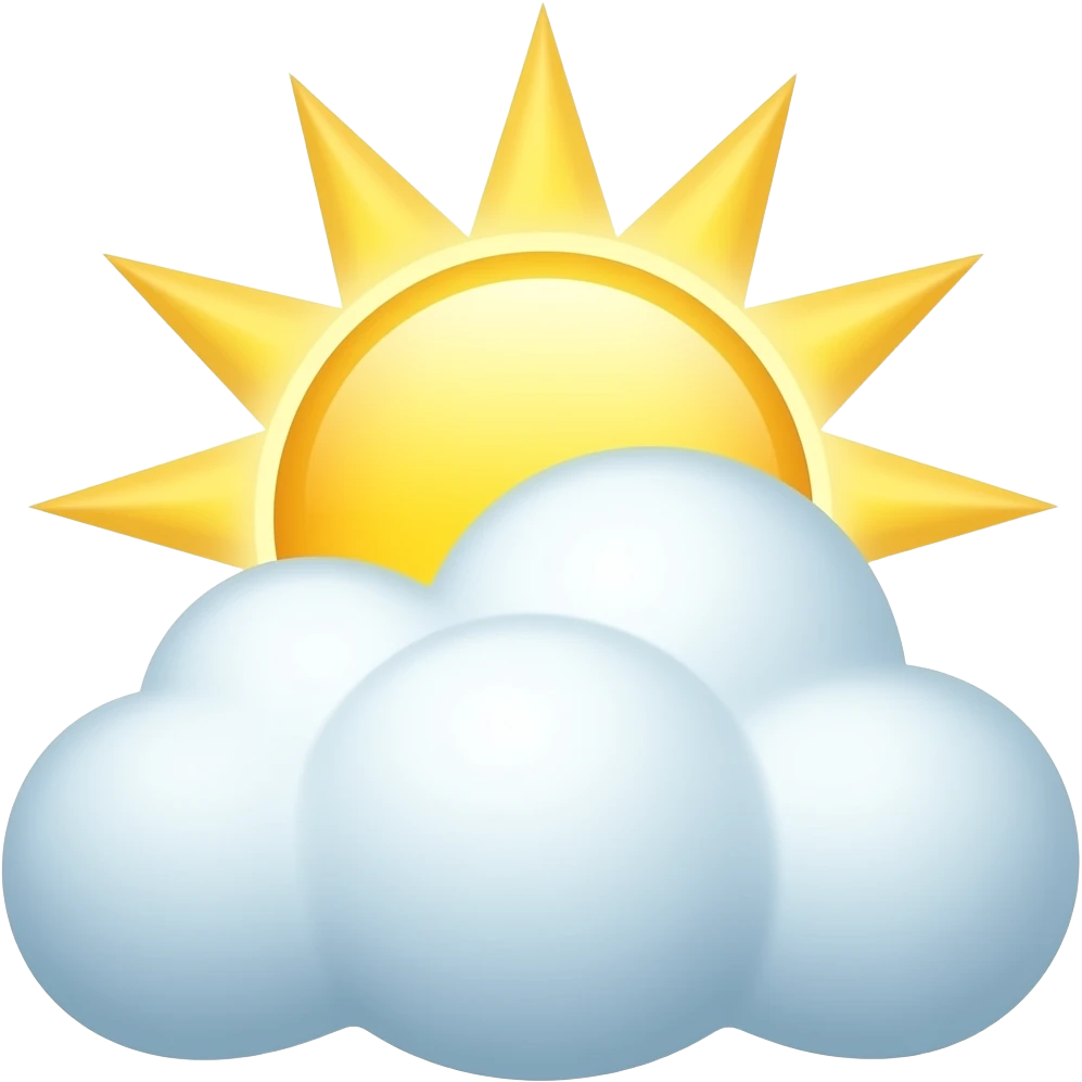 sun shinning from behind cloud without background emoji