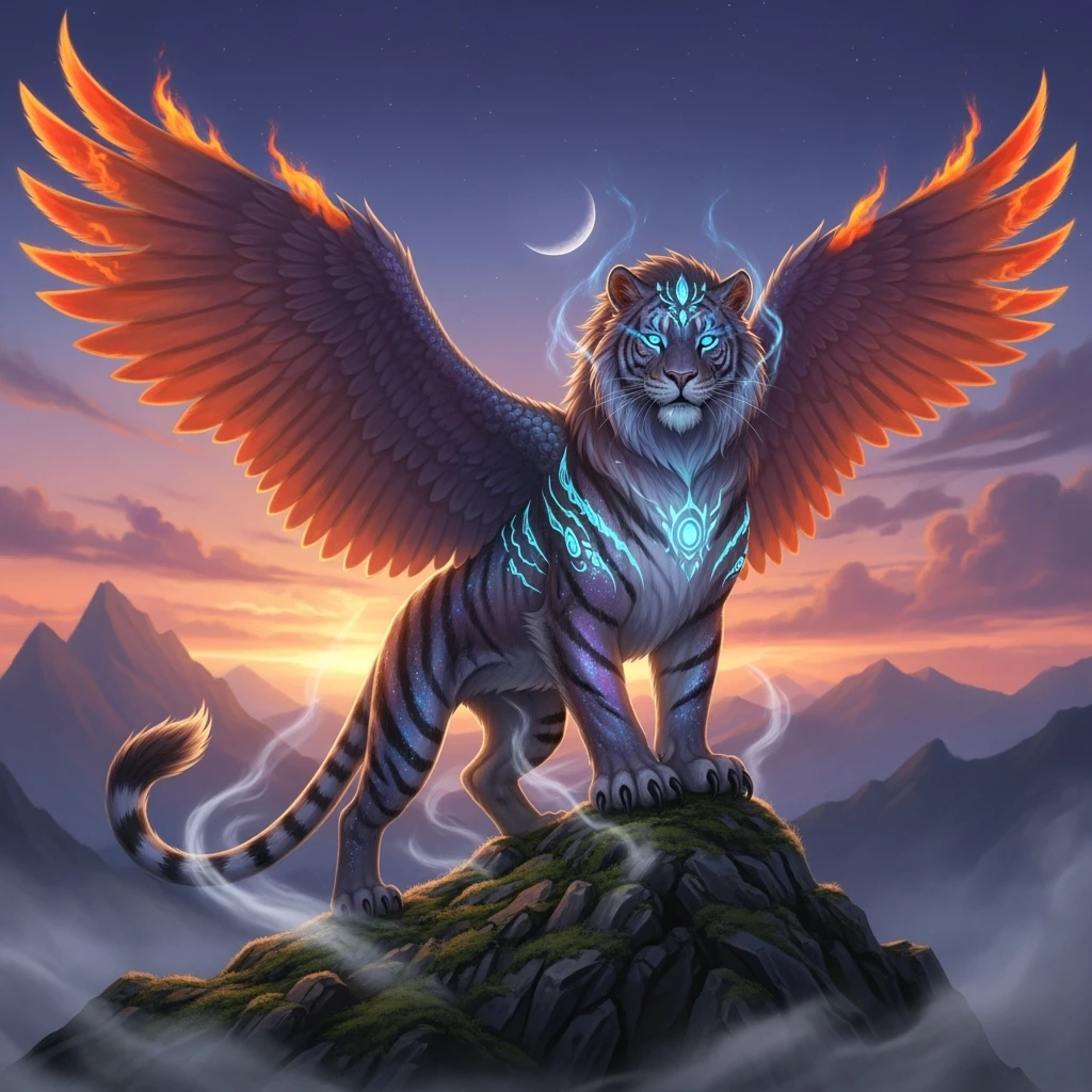 make a hyper realistic mythical cat creature emoji