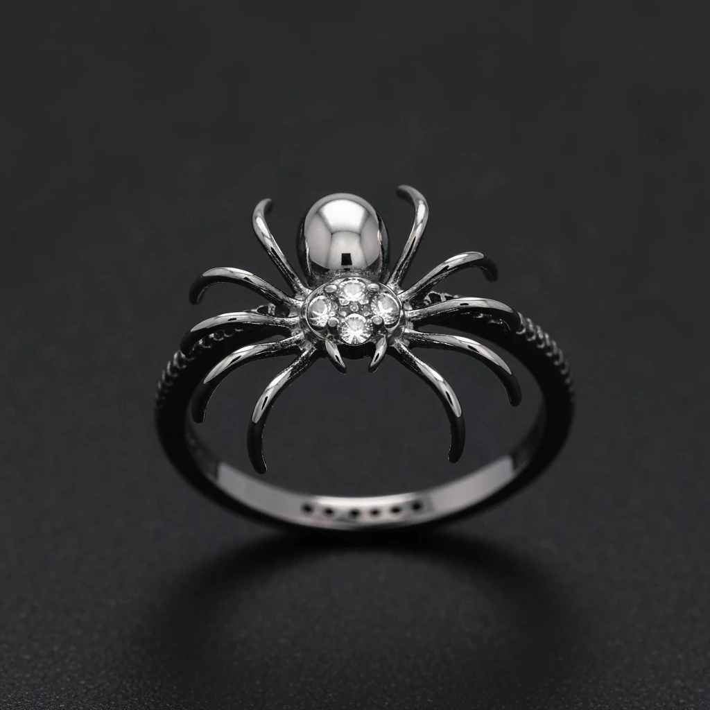 goth spider ring, cute, expressive, minimal emoji