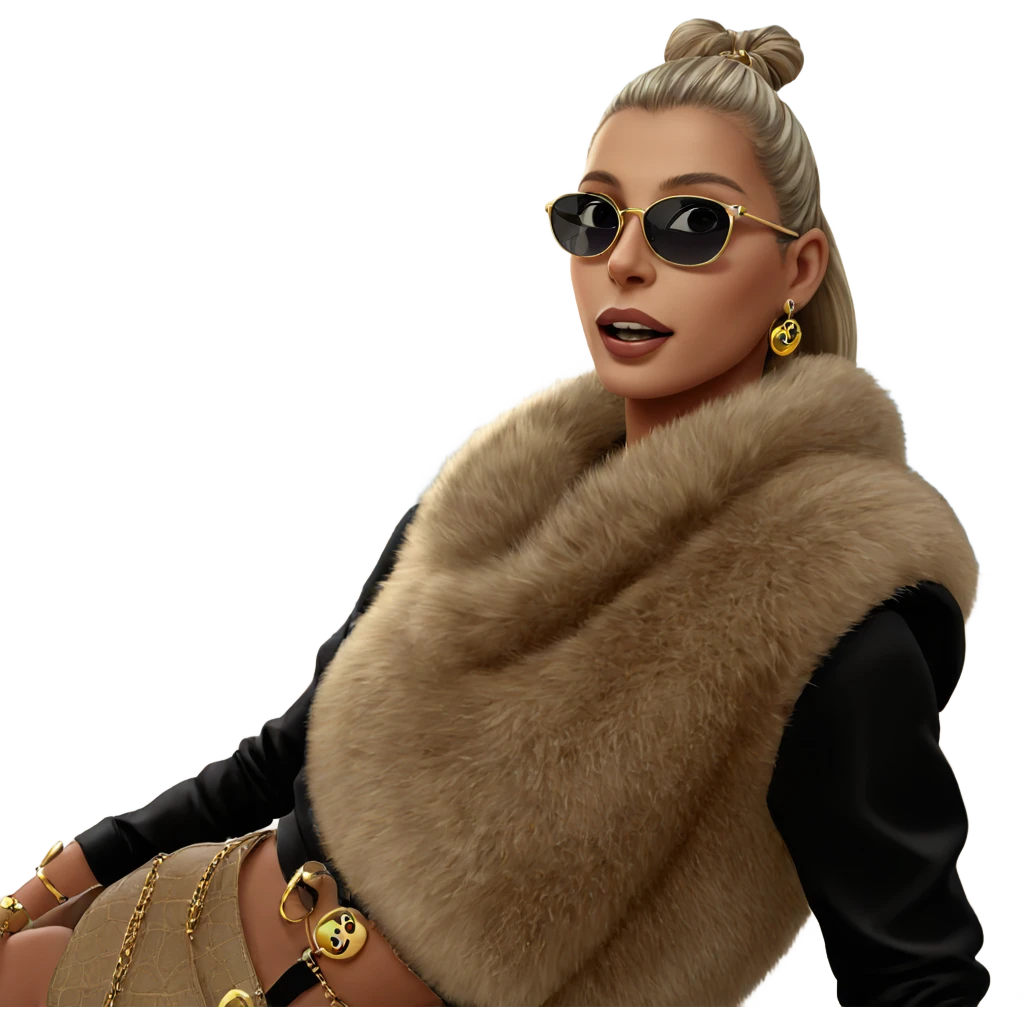 girl in sunglasses with jewelry emoji