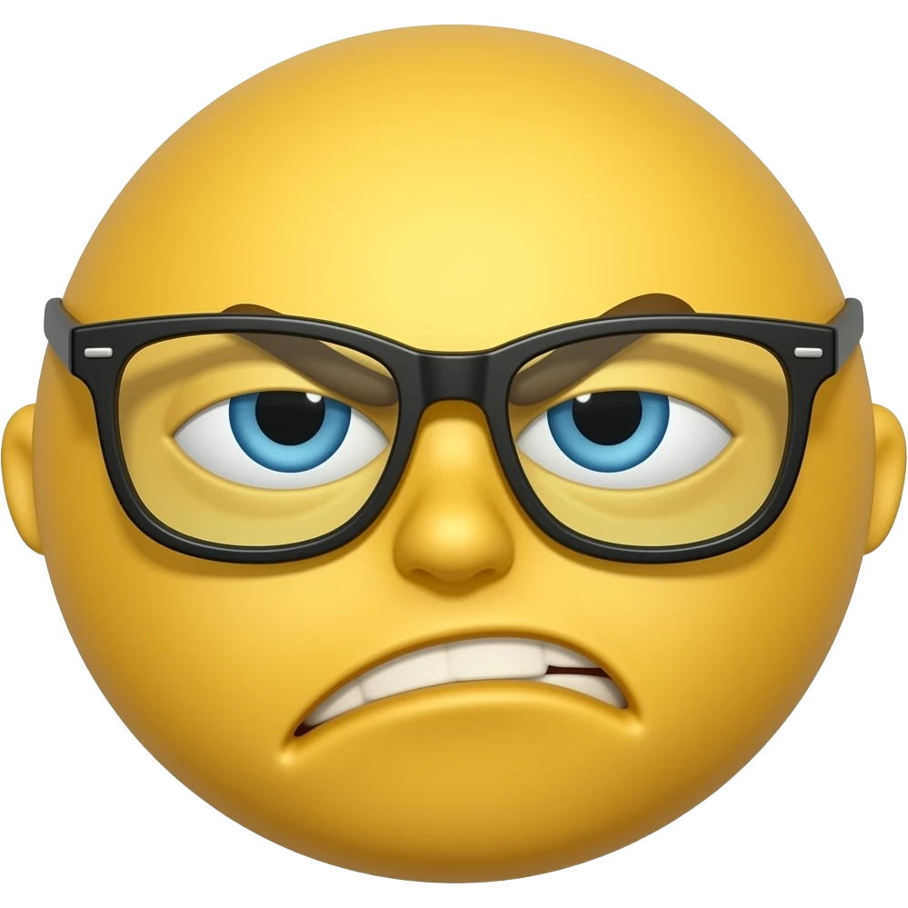 Yellow emoji that’s pulling their glasses down to look over them and is squinting, giving a wtf face To the side emoji
