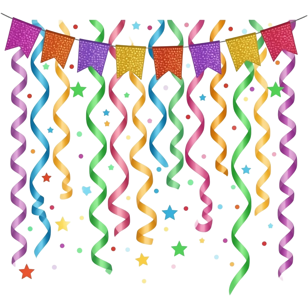 21ST BIRTHDAY  STREAMERS STARS emoji