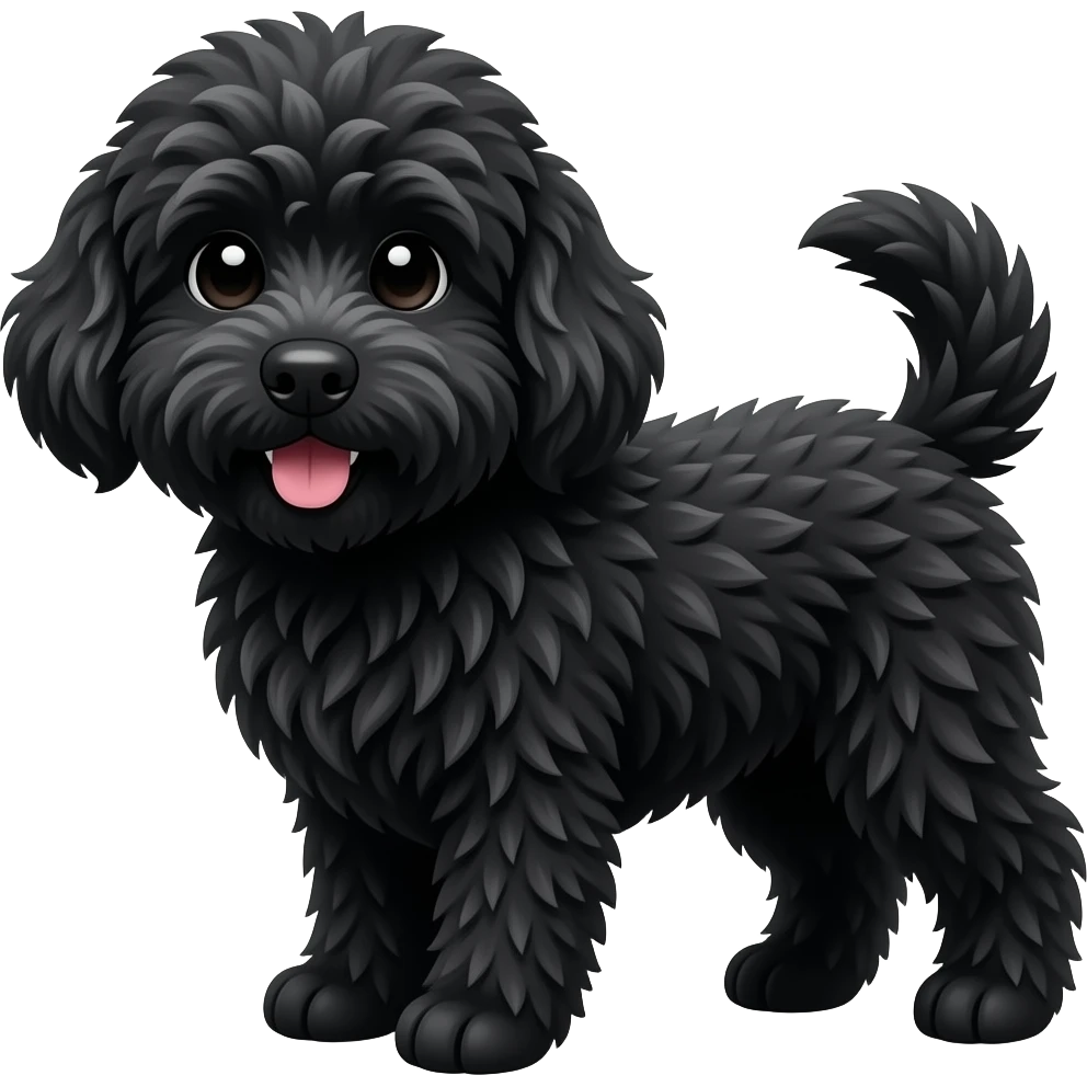 복슬한 검정강아지 emoji