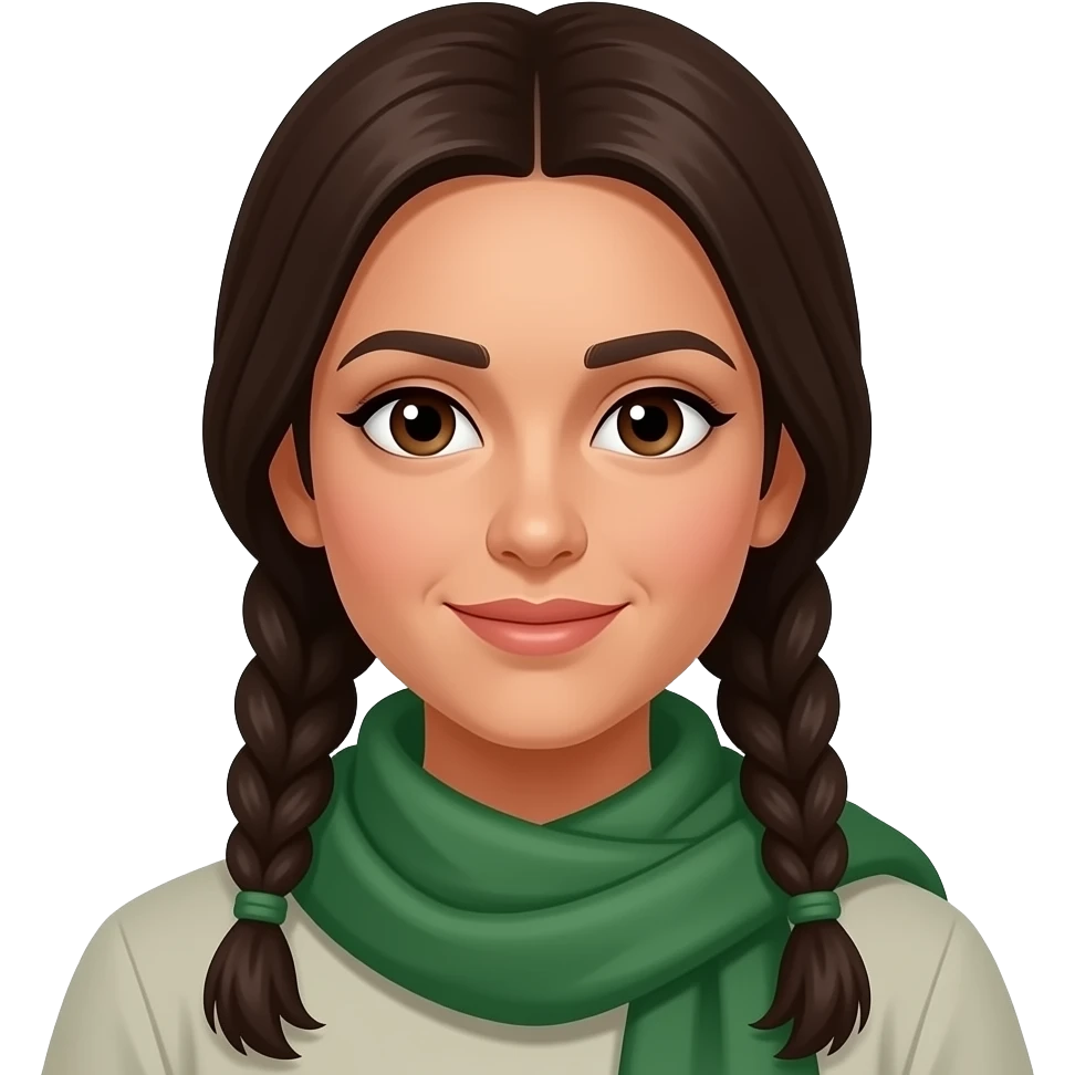 make someone whose name u think might be Haneen, make her wear a green scarf, a lil dark skin with braided hair emoji