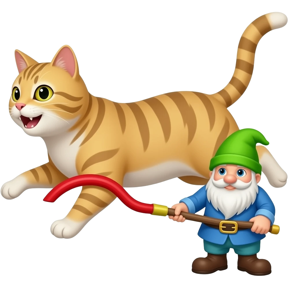 cat chasing gnome emoji