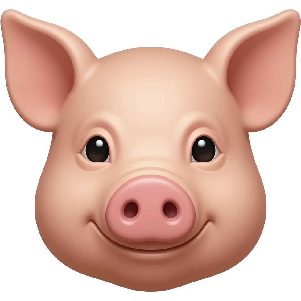 Male pig head 25 years old straight front head emoji