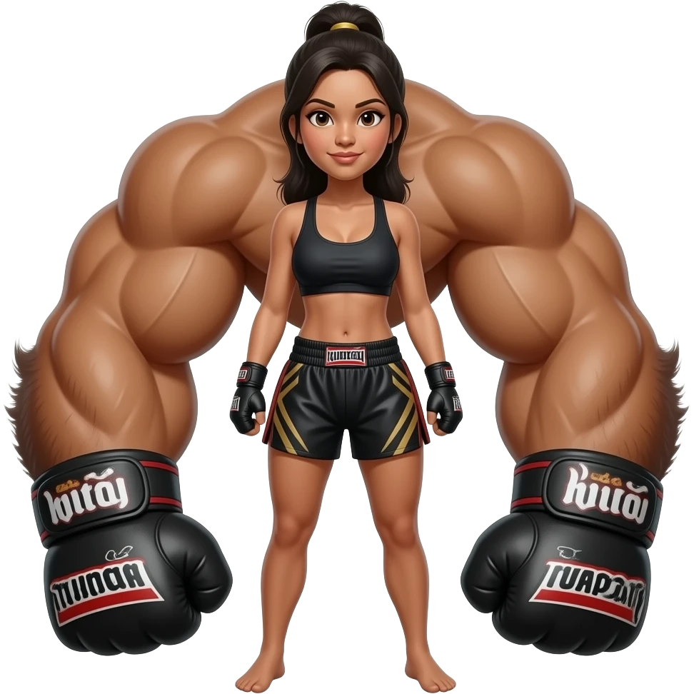 tan sexy female Muay thai monster More monster emoji