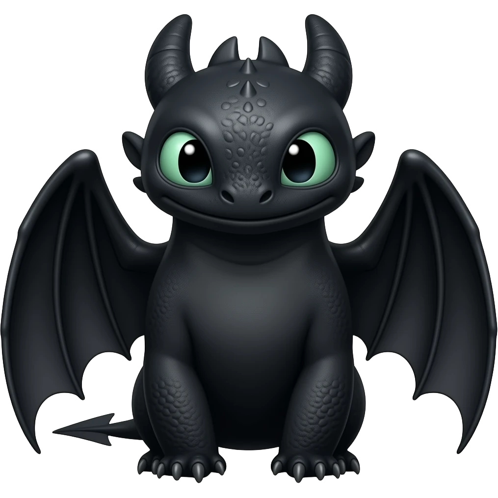 Dragon negro como desdentado emoji