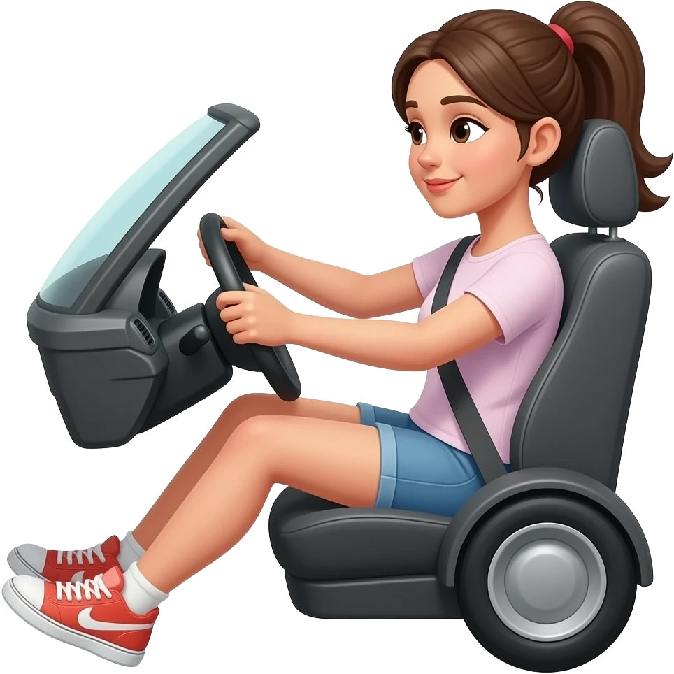 힐링 드라이브 즐기고 있는 젊은 여성 emoji