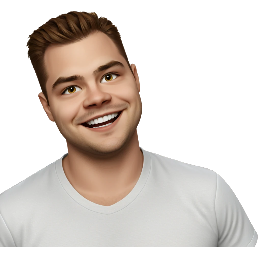 smiling boy in white shirt emoji