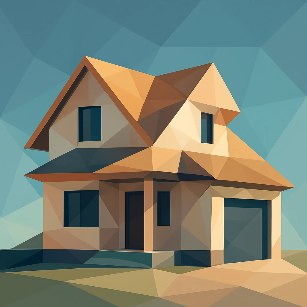 house low-poly polygonal style emoji