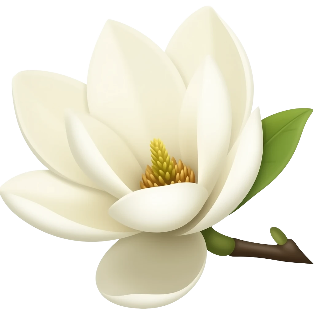 white magnolia emoji