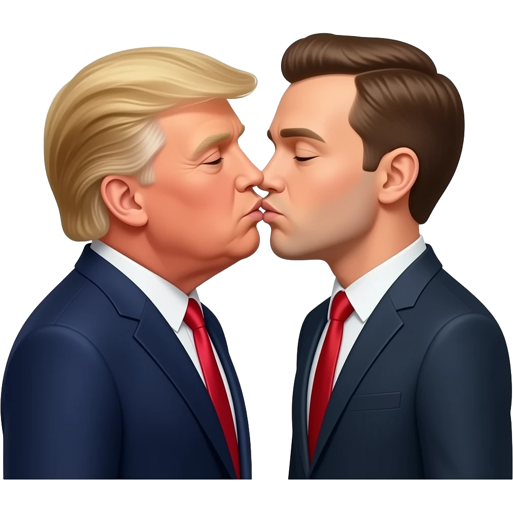 Putin kissing Donald Trump while jd Vance gets cucked emoji