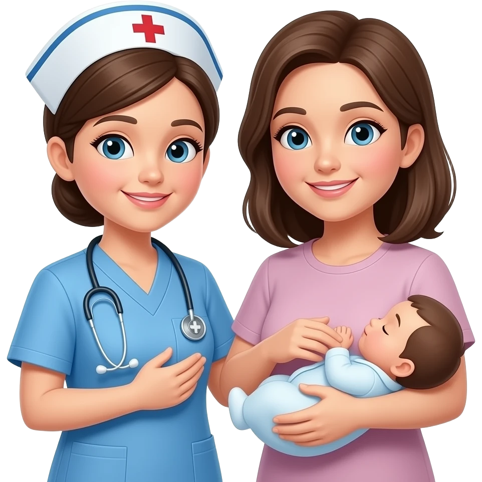 enfermera y mama lactando emoji