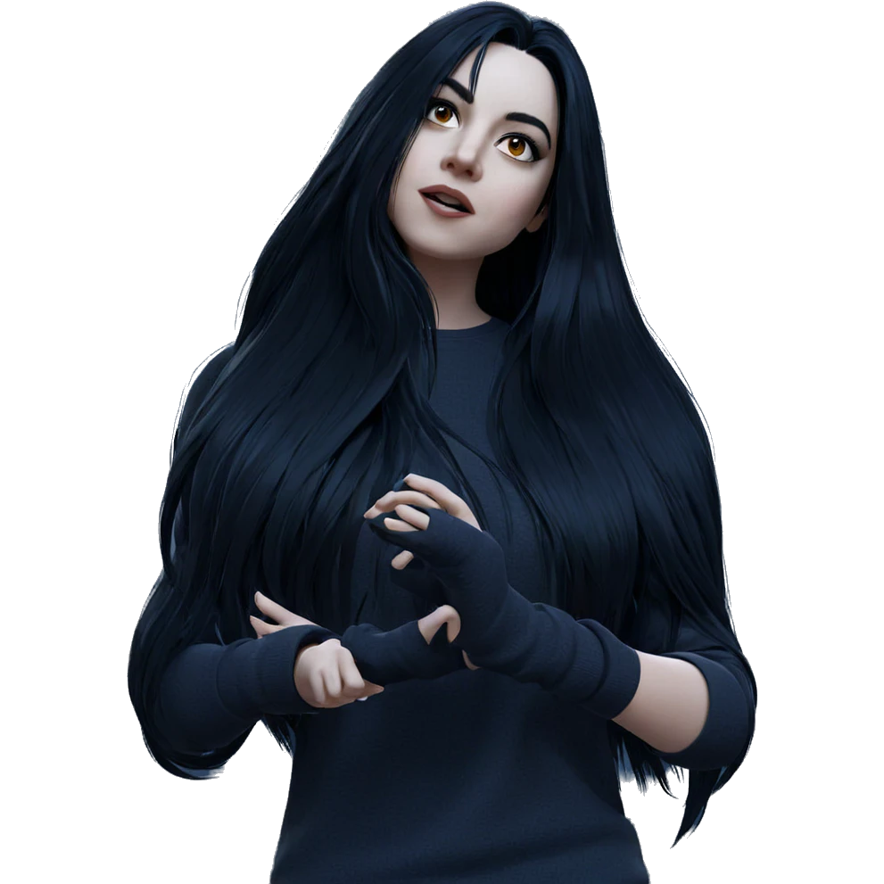 girl with long black hair emoji