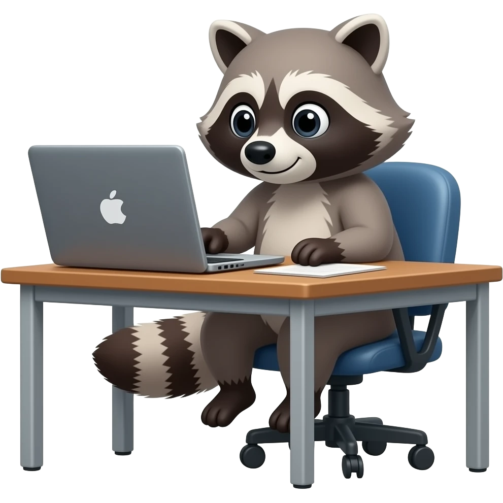 racoon zoom meeting emoji