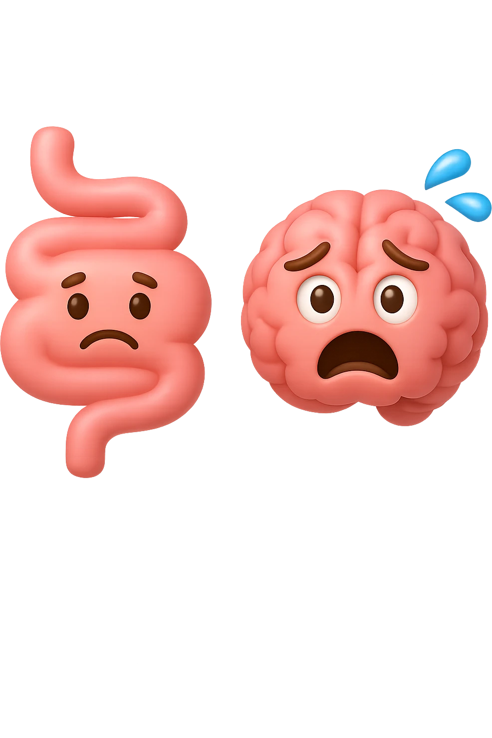 emoji 3d stile iphone di intestino e cervello stressato 3d emoji