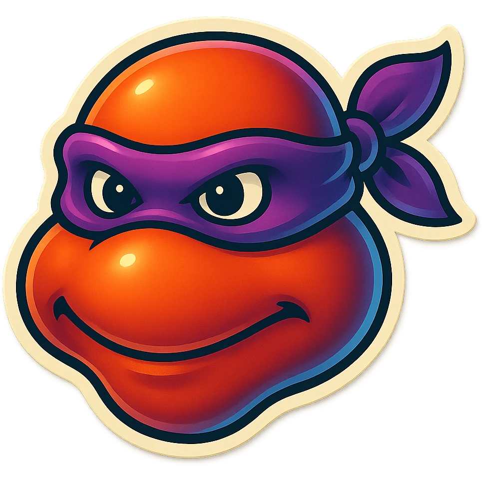 generate the face of a ninja turtle
Without showing teeth
It can't be green
maybe with a Nina mask instead of those stripes emoji