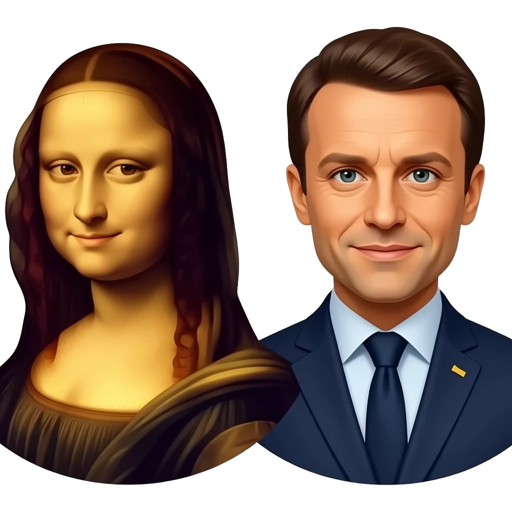 monalisa a cote de macron emoji