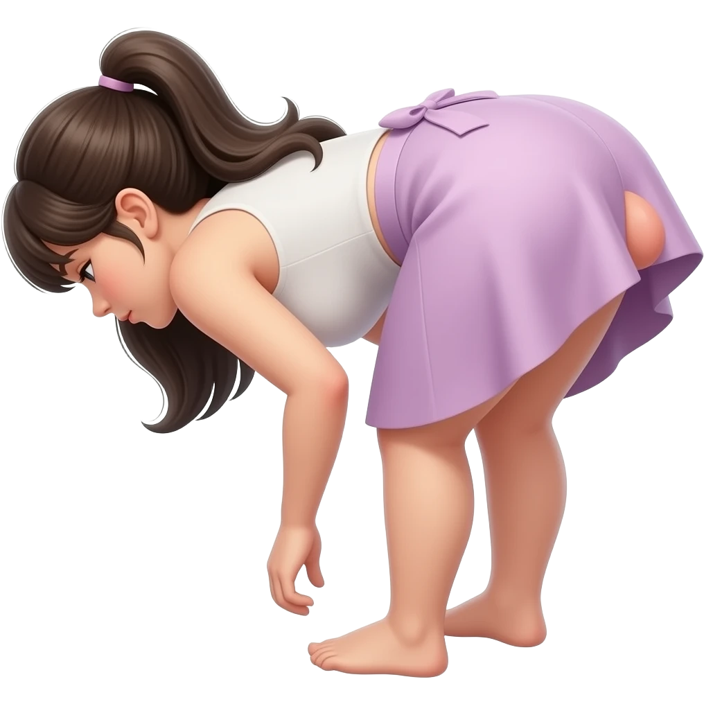 Girl bending over showing her butthole emoji