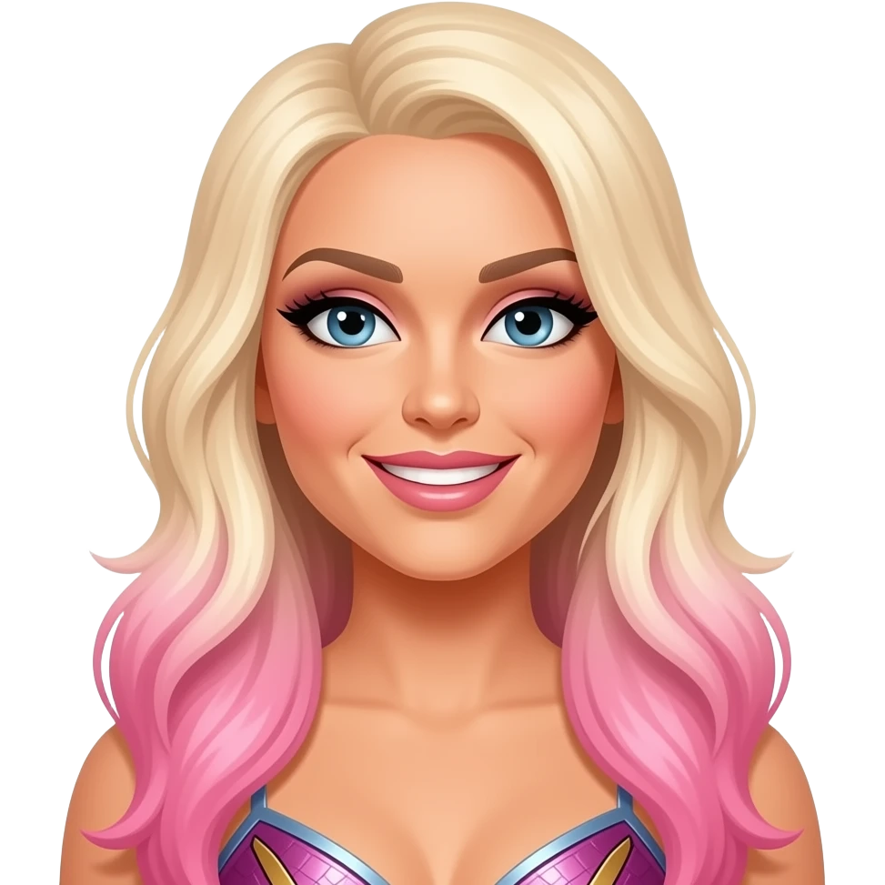 alexa bliss blond hair and hair pink emoji