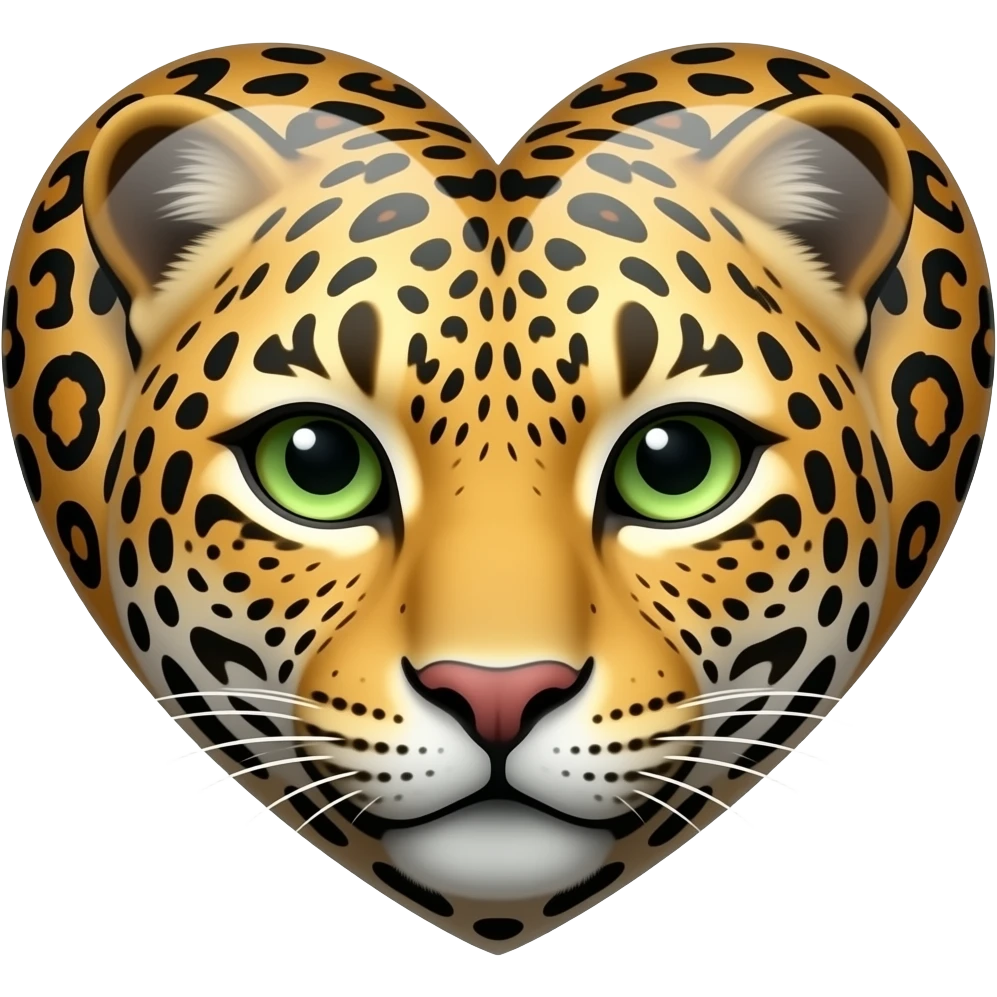 Um coração com estampa de onça emoji