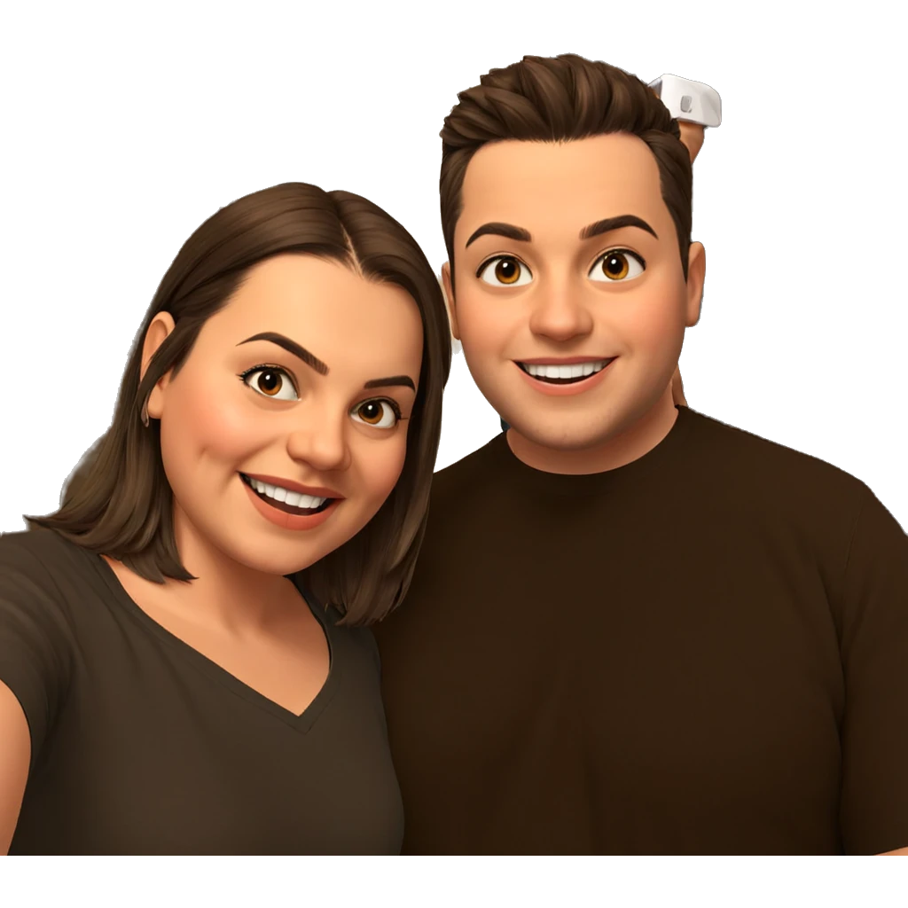two boys sharing a smile emoji
