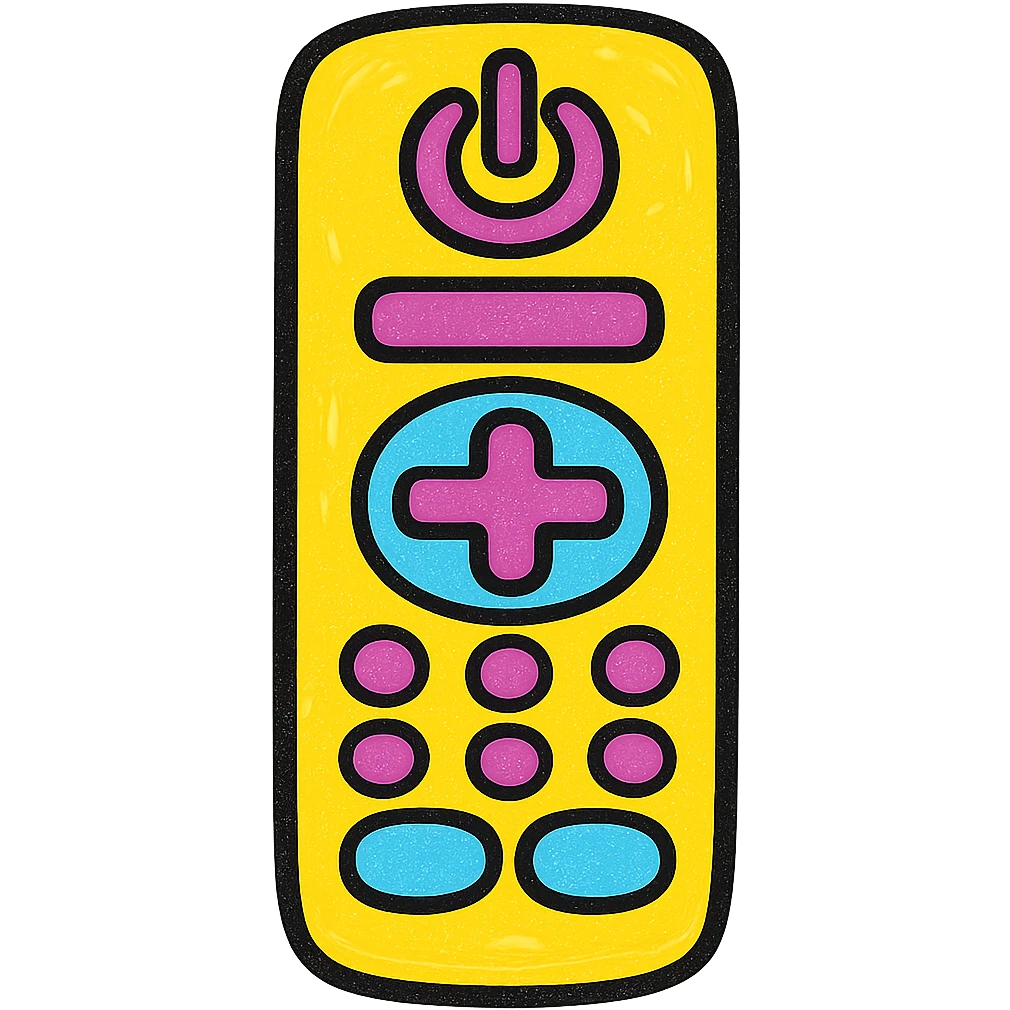 A colorful and bright remote control. emoji