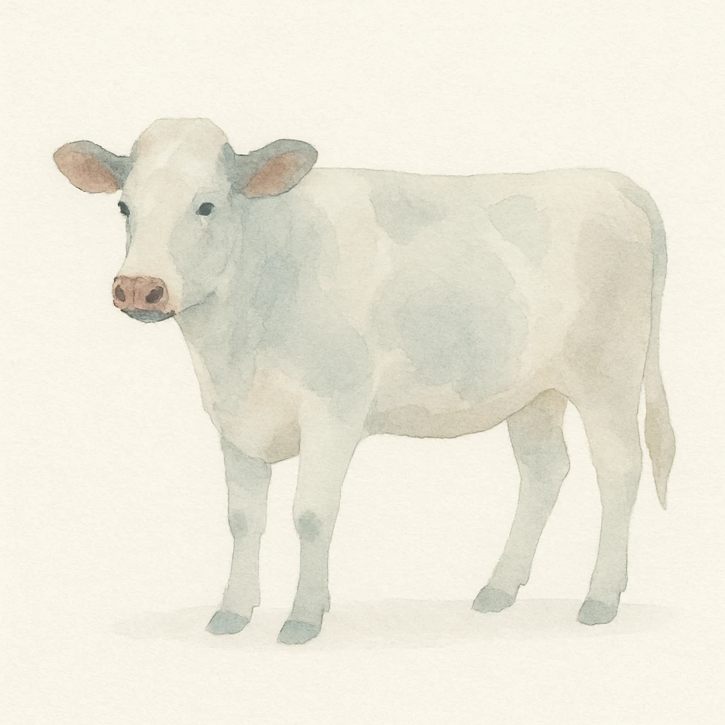 realistic cow watercolor style emoji