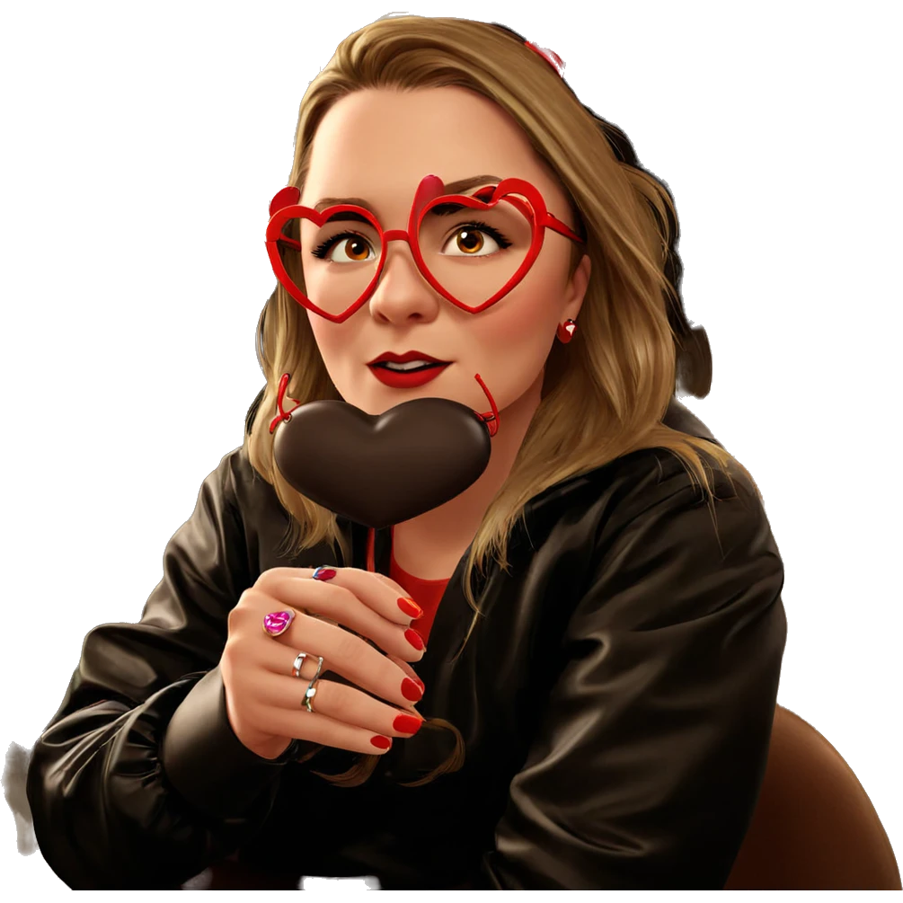 girl with heart-shaped accessories emoji