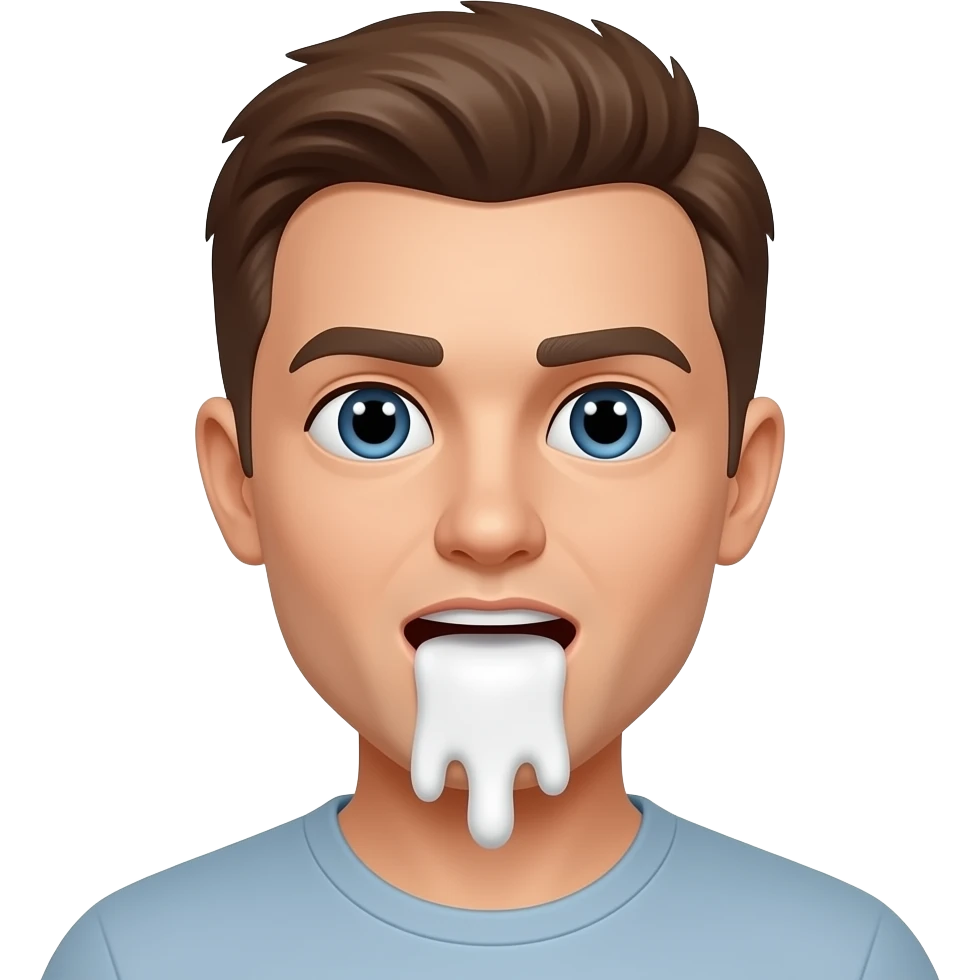 White stuff coming out their mouth emoji