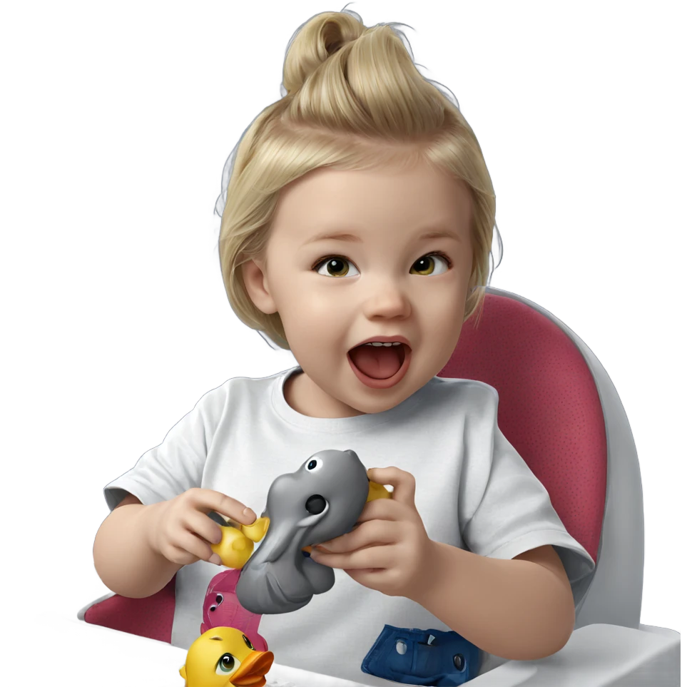 blonde girl with rubber duck emoji