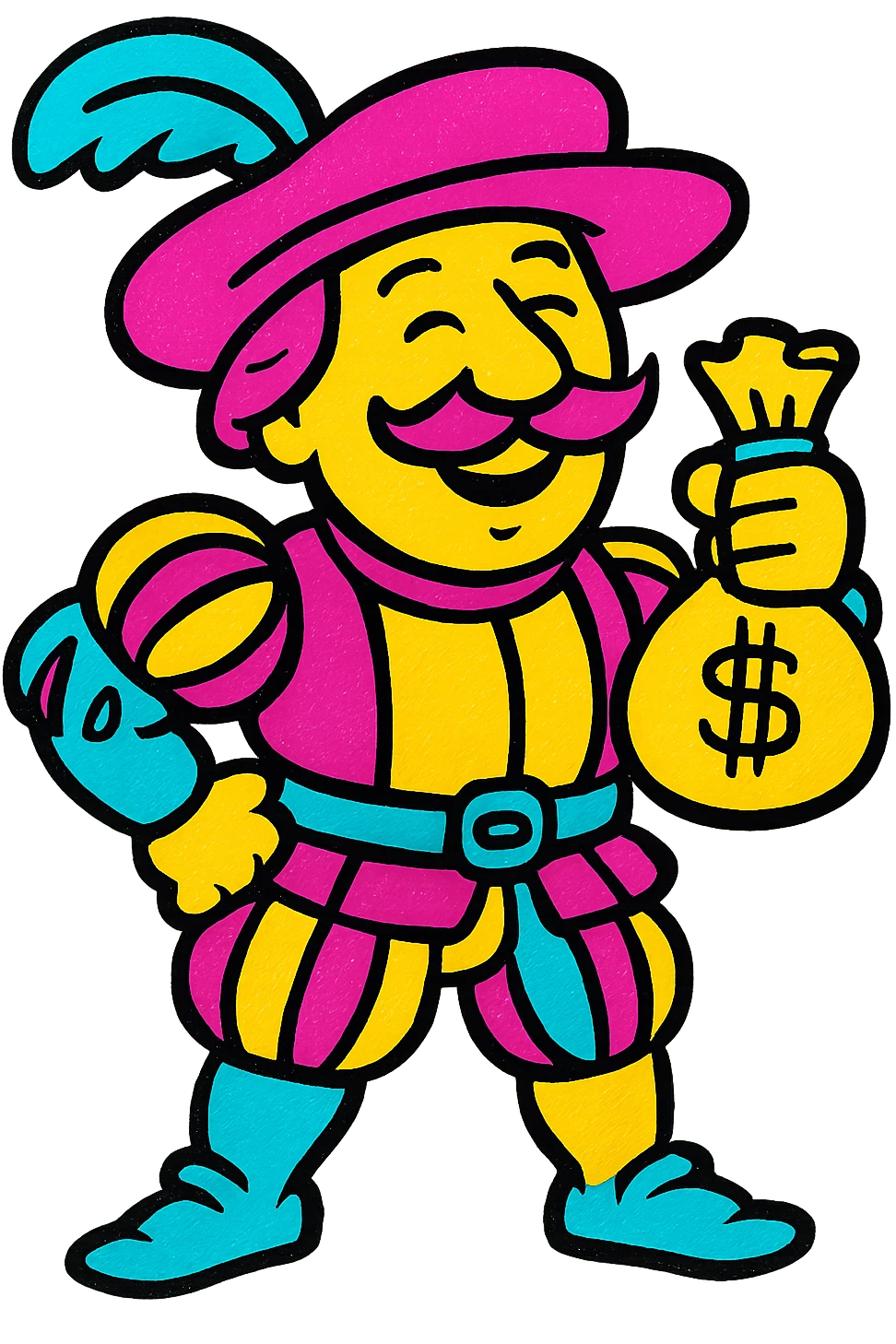 Happy Landsknecht mercenary with a bag of gold emoji