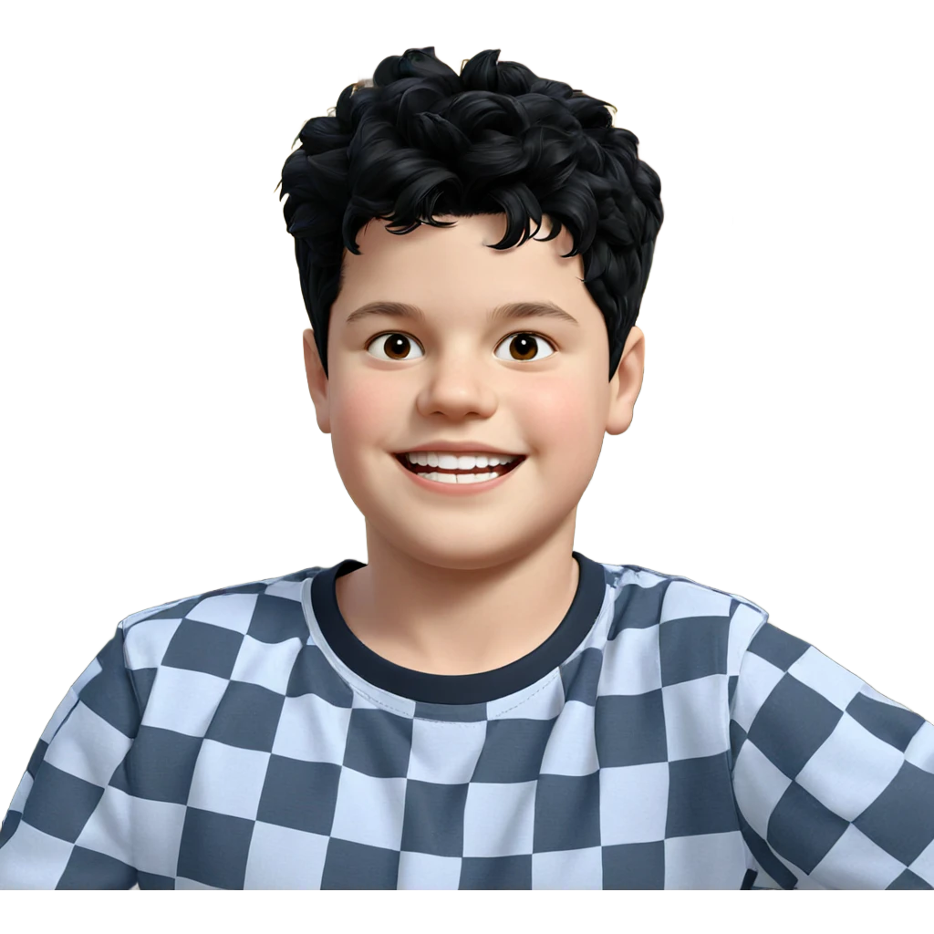smiling boy with black hair emoji