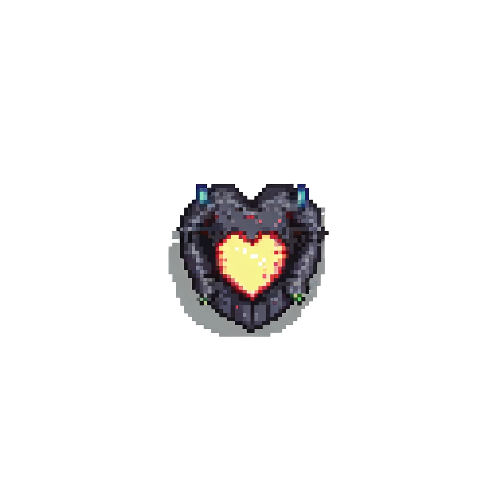 a glowing demon heart emoji
