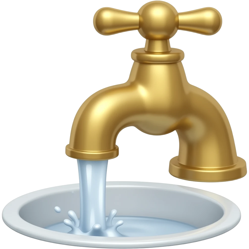White liquid coming out of tan colored sink faucet emoji